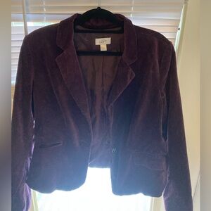 Purple velvet blazer